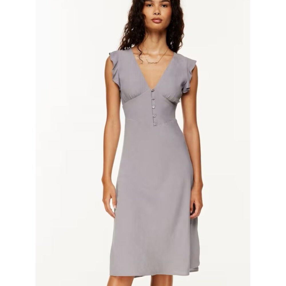 Aritzia Sunday Best Exude Dress Flutter-sleeve V-neck dress 8